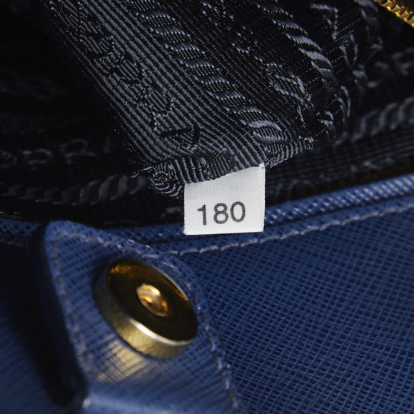 Prada Triangle Logo Plate Handbag in Blue Saffiano Leather for Women - Picture 15 of 15